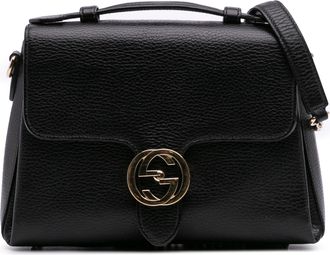 Gucci Pre-owned Womens Interlocking G Satchel Top Handle - Black Leather - One Size