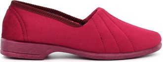Generic Womens Slip On Slippers Ladies Slippers Womens Slippers Roll Top Slippers Audrey III Audrey 3 Carpet Slippers Rubber Sole Red 5 UK