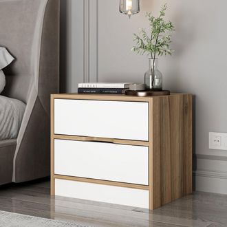 Dmora Mesita Legnago, 4 Cajones, Apertura Y Cierre Deslizante, 54x40x47h Cm Blanco