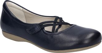 Josef Seibel Riemchenballerina JOSEF SEIBEL Fiona 39, Damen, Gr. 36, blau (nachtblau), Leder, Schuhe Riemchenballerina, Festtagsschuh, Slipper, Komfortschuh mit &uuml;b