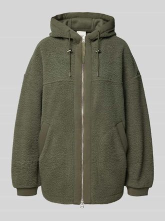 Varley Relaxed Fit Fleecejacke mit Kapuze Modell FEY in Oliv, Gr&ouml;&szlig;e XS