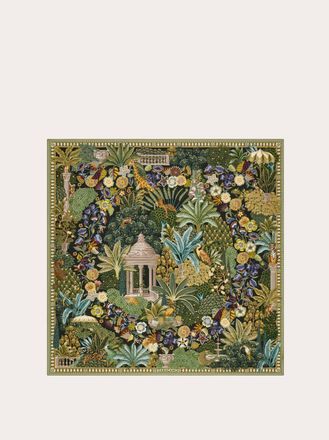 Ferragamo Donna Foulard in seta stampa Giardino Beige