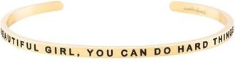 Mantra Beautiful Girl, You Can Do Hard Things bracelet in Outside - Yellow Gold at Nordstrom