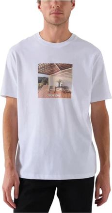 Salsa T-shirt met print - Heren - T-shirts - Wit - XL - Katoen - Tops