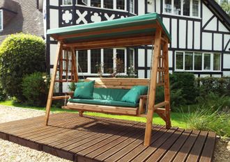 Charles Taylor Trading Dorset Three Seater Swing Green in Brown