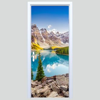 OEM Adhesivo De Tela Para Puerta: Lago En Las Monta&ntilde;as 124pd