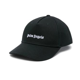 Palm Angels Black Embroidered Logo Curved Peak Hat