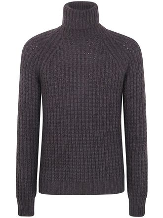 Roberto Collina Military Stitch Long Sleeves Turtle Neck Sweater