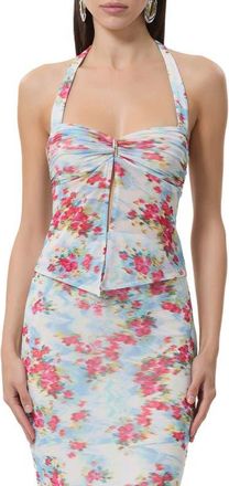 AFRM Toka Floral Halter Top in Digital Floral at Nordstrom, Size X-Small