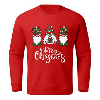 Generic Christmas Sweatshirts For Men Uk Casual Long Sleeve Shirts MenS Christmas Sweatshirts Loose Fit Xmas Jumpers Pullover Tops Red