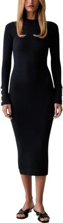 Twinset Gebreide Jurk - Dames - Kleedjes - Zwart - L - Kleedjes