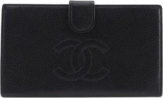 Chanel Pre-owned Long wallet (bi-fold) - Dames - Vintage Accessoires - Zwart - ONE Size - Vintage
