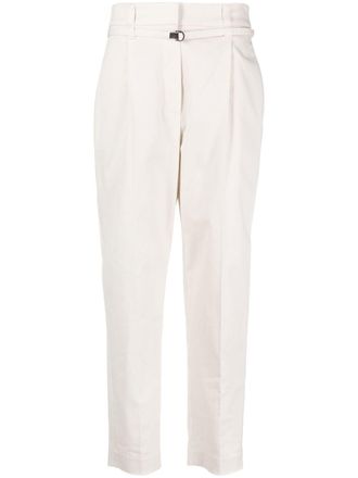 Brunello Cucinelli Pantaloni affusolati a vita alta - Bianco