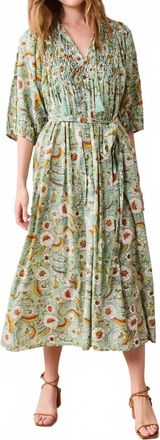 Printfresh Artifact Midi Dress In Green