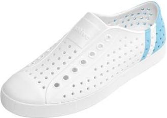 Native Jefferson Water Friendly Perforated Sneaker in White/Sky Stripe Block at Nordstrom Rack, Size 10