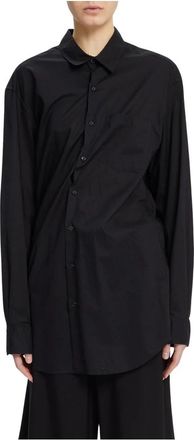 Ann Demeulemeester Lange Hoge Comfortabele Shirt in Zwart - Dames - Overhemden - Zwart - XS - Overhemden