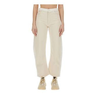 Stella McCartney Stella McCartney, Loose-fit Jeans, female, Beige, Size: W27 Banana Leg Utility Jeans