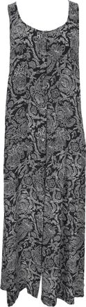 Theory Paisley Print Georgette Maxi Dress in Black Silk
