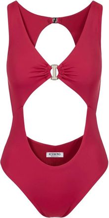 Iceberg Badpak uit &eacute;&eacute;n stuk met uitsparing aan de voorkant - Dames - Badpakken - Rood - M - Badmode