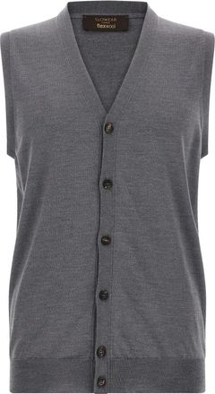 Zanone Flexwool Vest - Heren - Vesten - Grijs - 4XL - Wol - Truien & Vesten