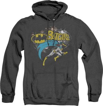 Gildan Batman Batgirl Halftone Adult Heather Hoodie / Hooded Sweatshirt