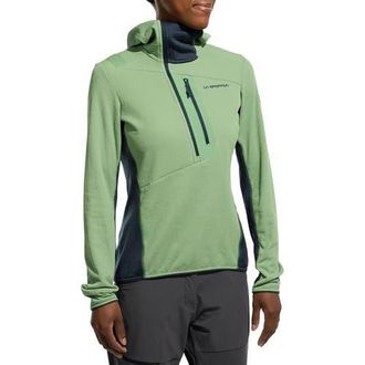 La Sportiva Big Wall Pullover Hoodie - Womens in Aspen Green/night Sky at Nordstrom, Size Medium