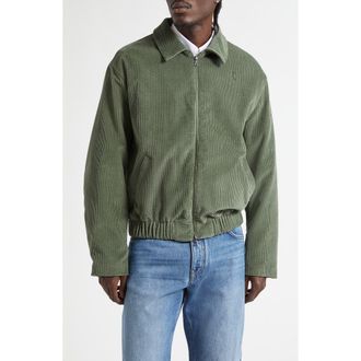 The Elder Statesman Cotton Waffle Cord Bomber Jacket in Cypress at Nordstrom, Size X-Large
