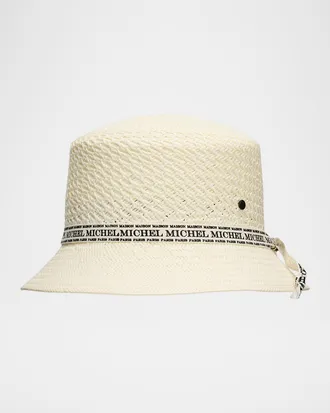 Maison Michel Axel Rollable Straw Bucket Hat