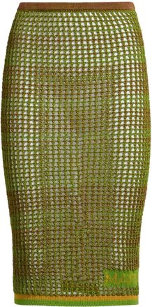 Marni open-knit cotton midi skirt - women - Cotton - 42 - Green