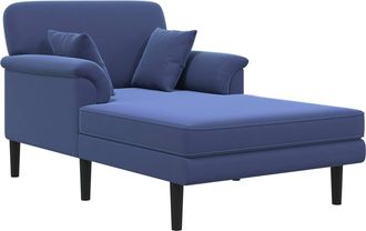 vidaXL Chaise Longue Azul Polic&iacute;a Terciopelo Vidaxl