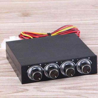 OEM Controlador De Velocidad De Ventilador De 4 Canales, Controlador De Temperatura Para Computadora, Con Luz Led Azul -crezuo