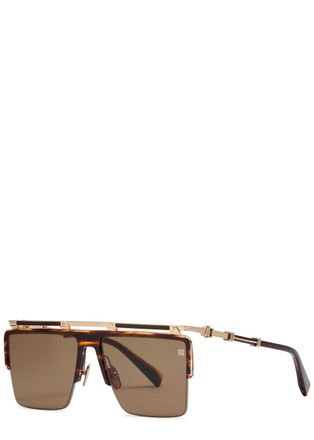 Balmain Triomphe Aviator-style Sunglasses - Gold - One Size