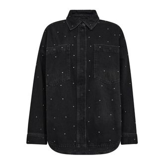 Mos Mosh MOS Mosh, Overhemden, Dames, Grijs, M, Denim, Studs Shirt Donkergrijs Denim