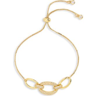 Panacea Pav&eacute; Crystal Oval Link Slider Bracelet in Gold at Nordstrom Rack