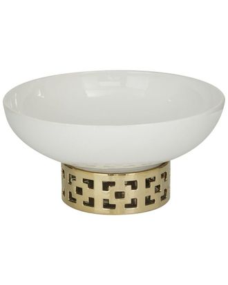 CosmoLiving by Cosmopolitan Cosmoliving By Cosmopolitan Geometric White Ceramic Decorative Bowl