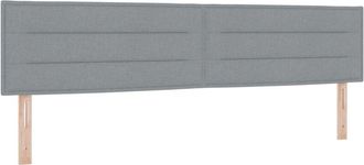 vidaXL Headboard Height Adjustable Manual Light grey 200 cm Fabric Vidaxl