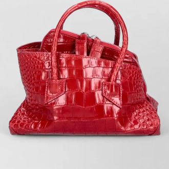 The Attico mini crocodile-effect leather tote bag