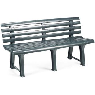 Dmora Panchina da Esterno Artur, Materiale Struttura in Plastica, Colore Seduta Nero Made in Italy, Sfumatura Colore Struttura Antracite, 145x49x74h cm