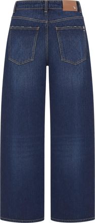 Patrizia Pepe Wide-Leg Washed Denim Jeans - Blue
