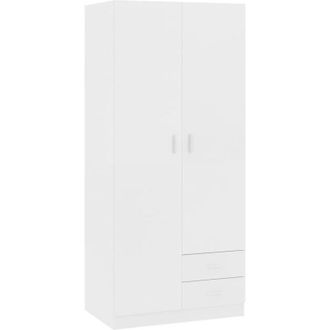 vidaXL Wardrobe White 80x52x180 cm Engineered Wood Vidaxl