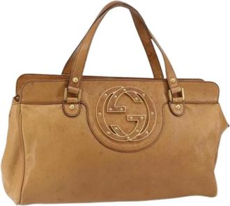 Gucci Pre-owned Handbags, female, Brown, Size: ONE SIZE Pre-owned Leather Handbag