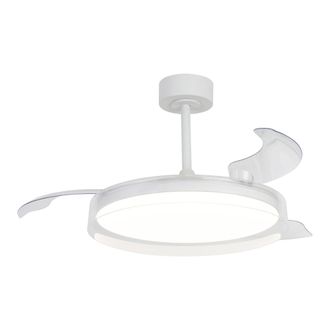 Mantra Mantra Ventilador De Techo Plaf&oacute;n Led Glass Fan M Blanco Transparente &Oslash;1320mm 35w 3000lm Cct Regulable Dc