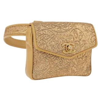 Chanel Pre-owned Vintage Satin Waist Bag - Dames - Pre-owned - Geel - Maat: ONE Size Satijn