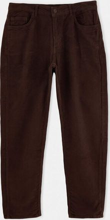 Trendyol MAN Heren Bruin Effen Recht Normale taille Broeken
