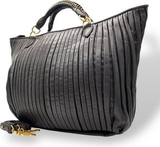 Miu Miu Brown Leather Handbag Shoulder Bag Tote Bag (Pre-Owned)