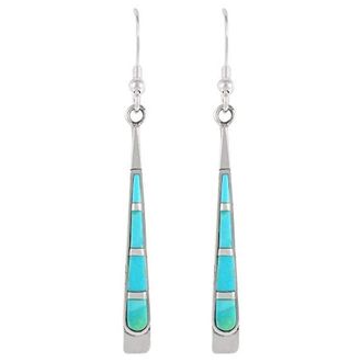 Generic Blue Fire Opal Amulet Long Line Hook Earrings Professional Process