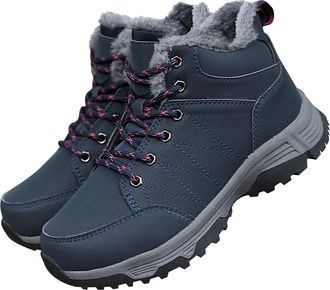 Generic Ladies Flat Boots Size 6 Shoes Anti Boots for Women Boots Waetpoof Mid Calf Boots Women Size 6 (Blue, 4.5)