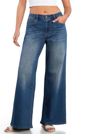 HINT OF BLU Myra Mid Rise Wide Leg Jeans in Ace Blue at Nordstrom, Size 26
