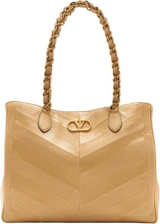 Valentino Garavani Beige Logo Small Tote