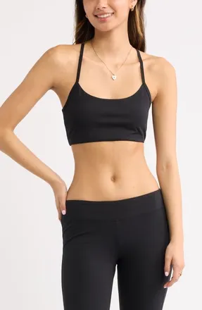 BP. Stretch Cotton Racerback Bralette in Black at Nordstrom, Size Xx-Small